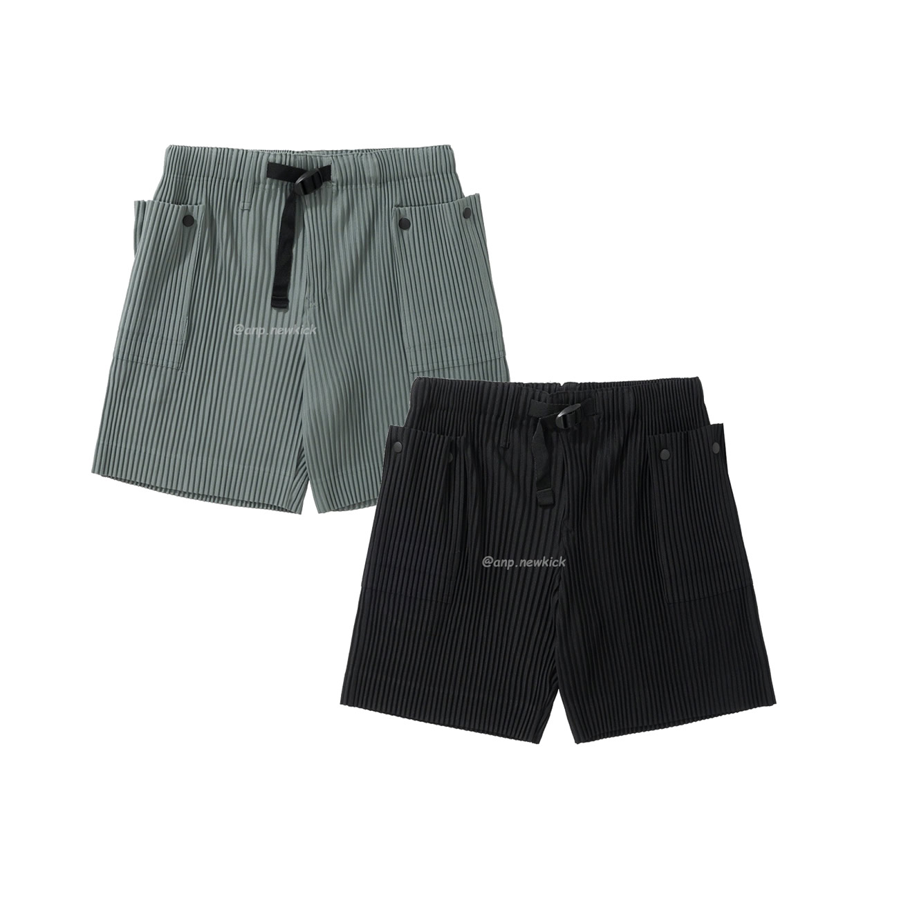 Homme Plissé Issey Miyake Flip Shorts Black Green (1) - newkick.app